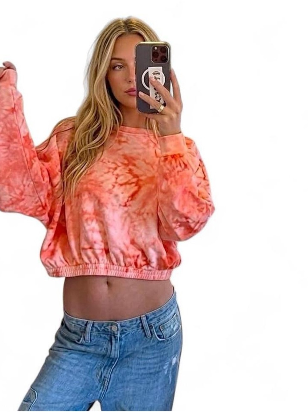 Elodie Tie-Dye Cropped Sweatshirt